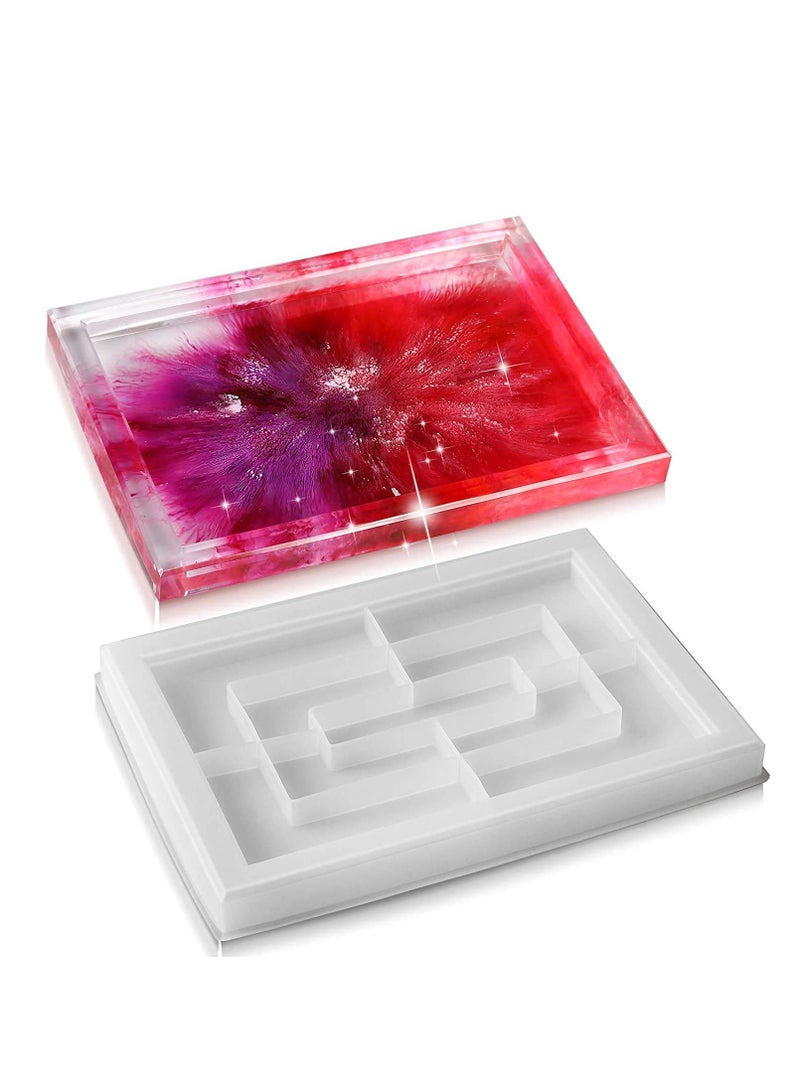 Excefore Large Tray Molds for Resin Casting, Cool Rolling Tray Epoxy Silicone Molds Easy to Release Rectangle Resin Casting Molds - Image 1