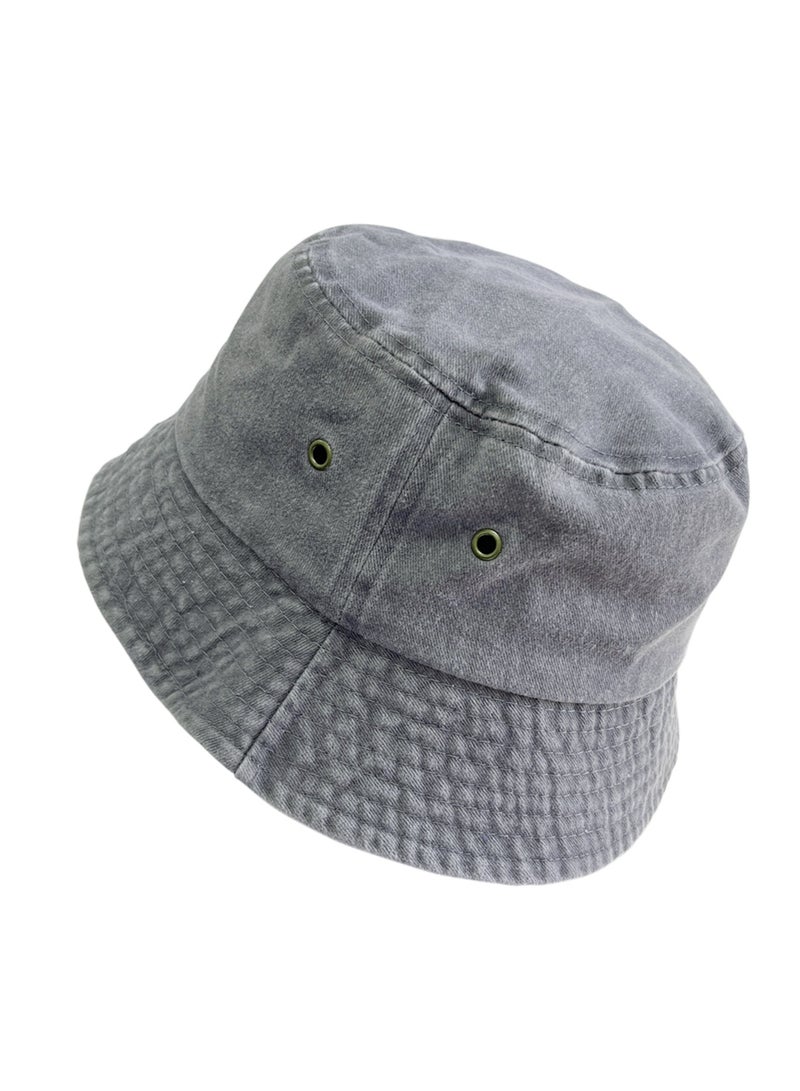 Generic Washed fisherman's hat Denim sun hat Outdoor sunscreen spray basin hat Fashion travel hat  - Image 4