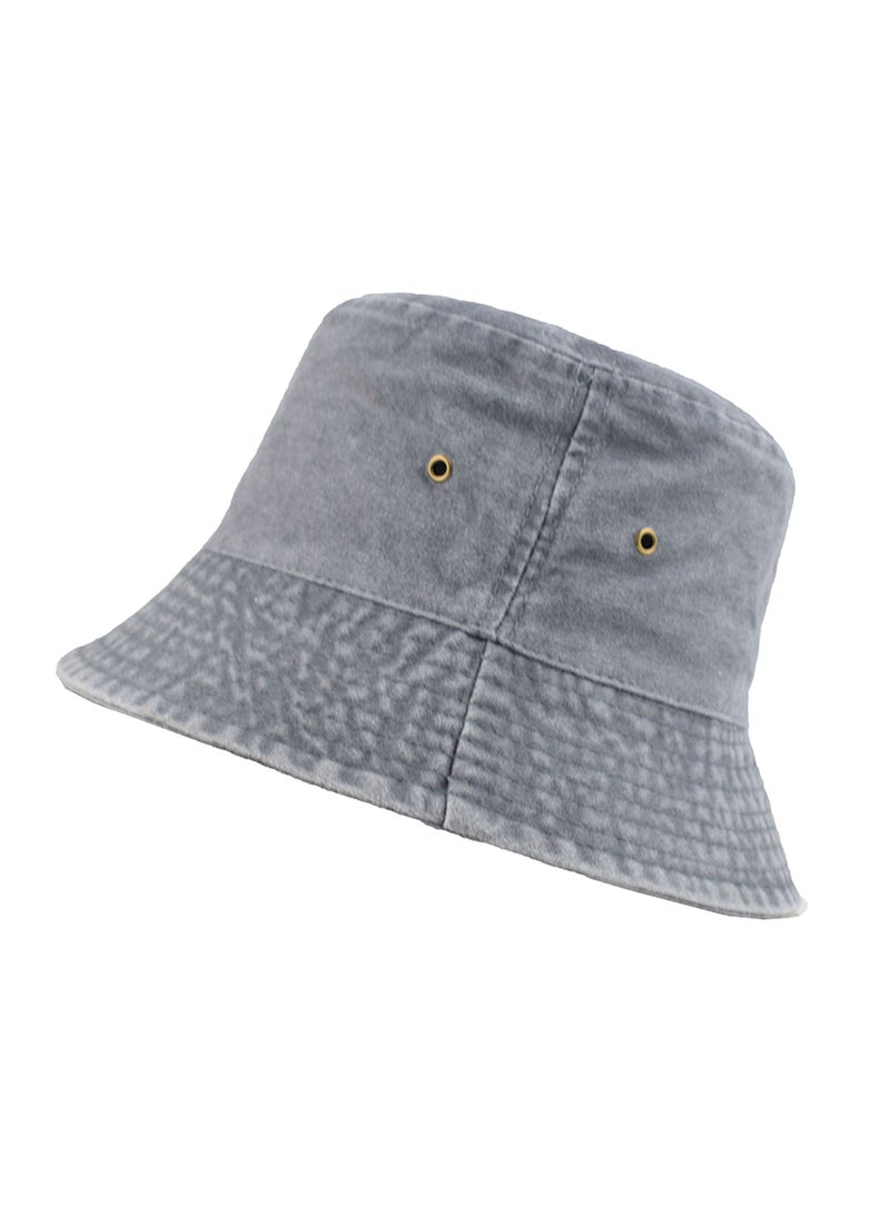 Generic Washed fisherman's hat Denim sun hat Outdoor sunscreen spray basin hat Fashion travel hat  - Image 1