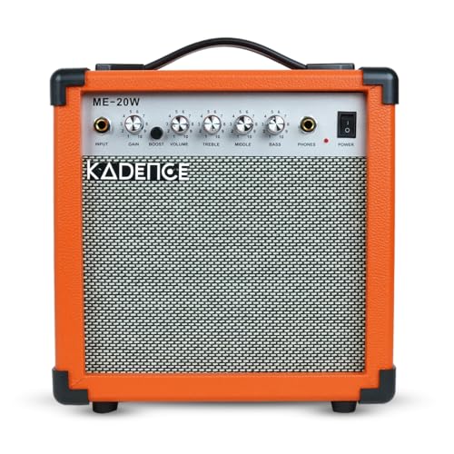 Kadence ME20-OR 20W Guitar Amplifier | 4-Inch Speaker with Boost Function | 3-Band EQ with 6.35mm Input & Output | Supports Electric & Electro-Acoustic Guitars | Orange - Image 1