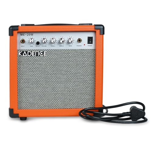 Kadence ME20-OR 20W Guitar Amplifier | 4-Inch Speaker with Boost Function | 3-Band EQ with 6.35mm Input & Output | Supports Electric & Electro-Acoustic Guitars | Orange - Image 4