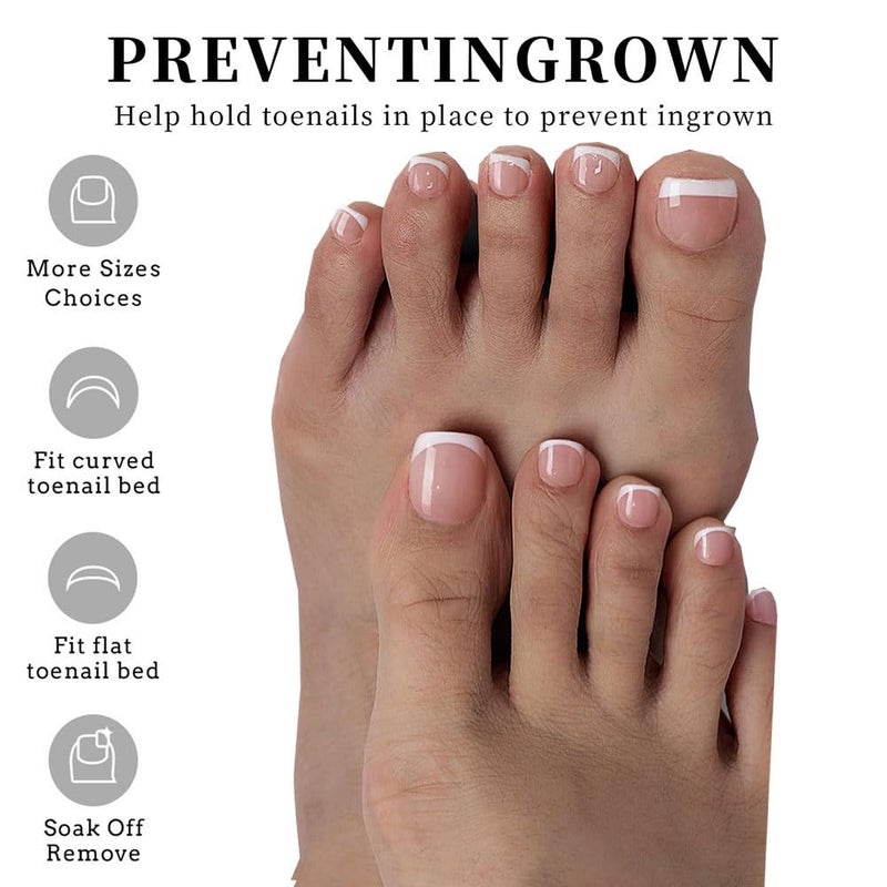 SWRITATSK Toe Nail Tips,French Press On Toenails For Women,120Pcs Press On Nails,Square Toe Nail Press Ons Toe Nails,12 Size French Nude Wearable Full Cover Fake Toenails,False Nails Gel Toe Nails - Image 3