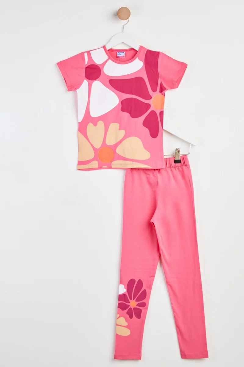 Tofisa Girls Fuchsia Printed Two Piece Set - 25109