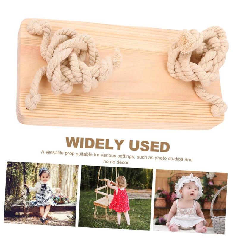 Photography Prop Wooden Swing Chair For Newborns Boys Girls Creative Photo Props Studio Home Decor Lightweight Portable Design - Image 5