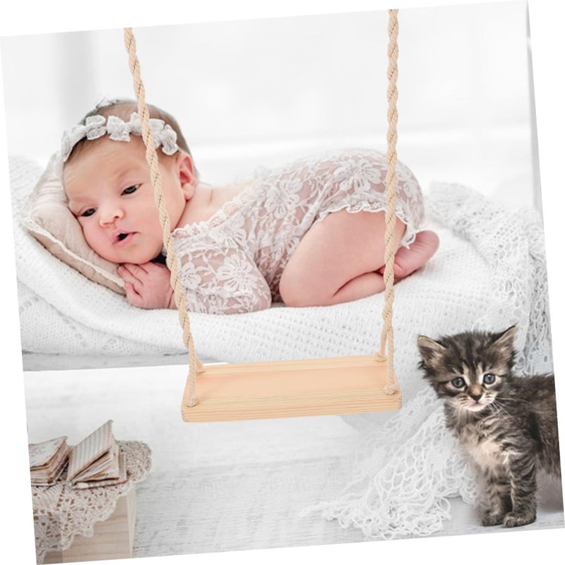 Photography Prop Wooden Swing Chair For Newborns Boys Girls Creative Photo Props Studio Home Decor Lightweight Portable Design - Image 4