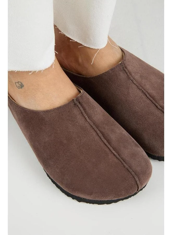 Manijero  Melissa Women's Genuine Leather Front-Stitched Coffee Slipper. for Women | Best Price UAE