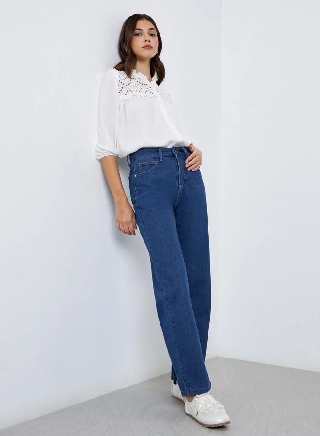 Take Two Take Two Women High Rise Straight Leg Jeans