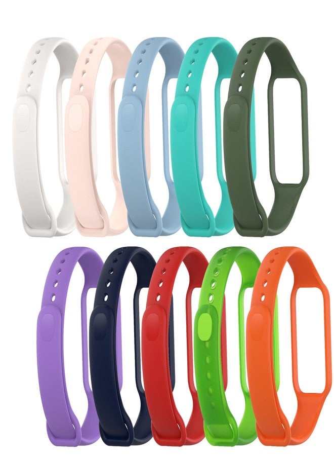 Lemspum 10 Packs Sport Silicone Wrist Bands Compatible with Xiaomi Redmi Band 2 Replacement Accessories Strap Waterproof One Size 5.5"-8.7" - Image 2