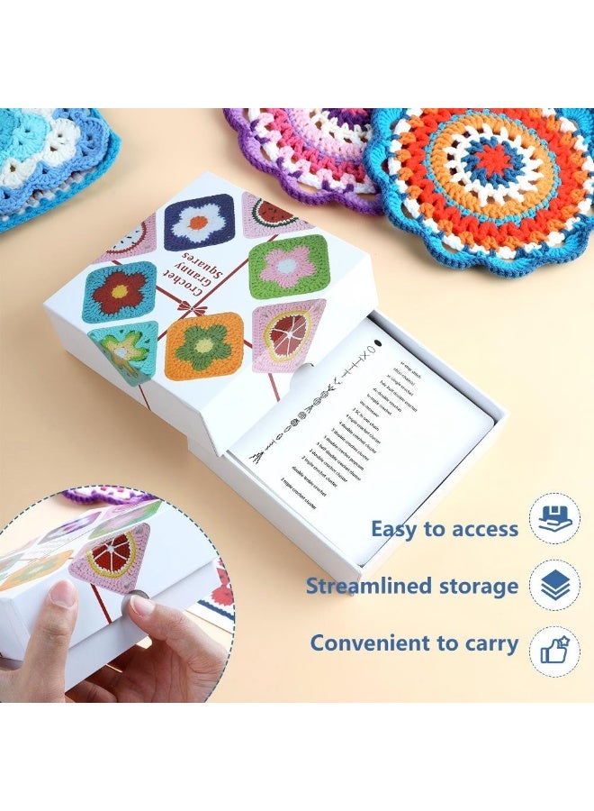 Crochet Granny Squares Cards Deck:20 Mix and Match Designs,Knitting Patterns - Image 2
