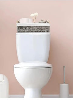 Cozy Nest 2-Pack Rectangular Woven Storage Baskets Fabric Wrapped & Washable Liner Paper Rope Woven Design Stylish Bathroom Cosmetic & Shelf Organizers  - Image 5
