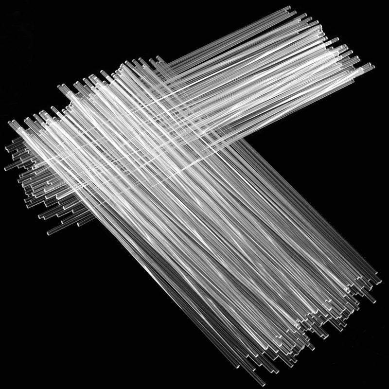 JAPCHET 300 PCS 12 Inch Clear Acrylic Rods 18 Inch Diameter Dowel Rods for Cake Topper Wedding and Party Decoration
