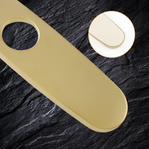 Bivethoi Sink Faucet Cover Plate 10 Inch Deck Plate, Brushed Gold Escutcheon Plate Stainless Steel Faucet Cover, Vanity Hole Cover Plate for 1 or 3 Hole Bathroom Sink Kitchen Faucet - Image 3