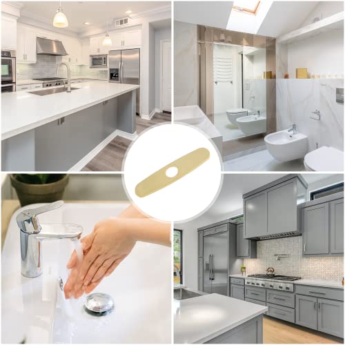 Bivethoi Sink Faucet Cover Plate 10 Inch Deck Plate, Brushed Gold Escutcheon Plate Stainless Steel Faucet Cover, Vanity Hole Cover Plate for 1 or 3 Hole Bathroom Sink Kitchen Faucet - Image 5