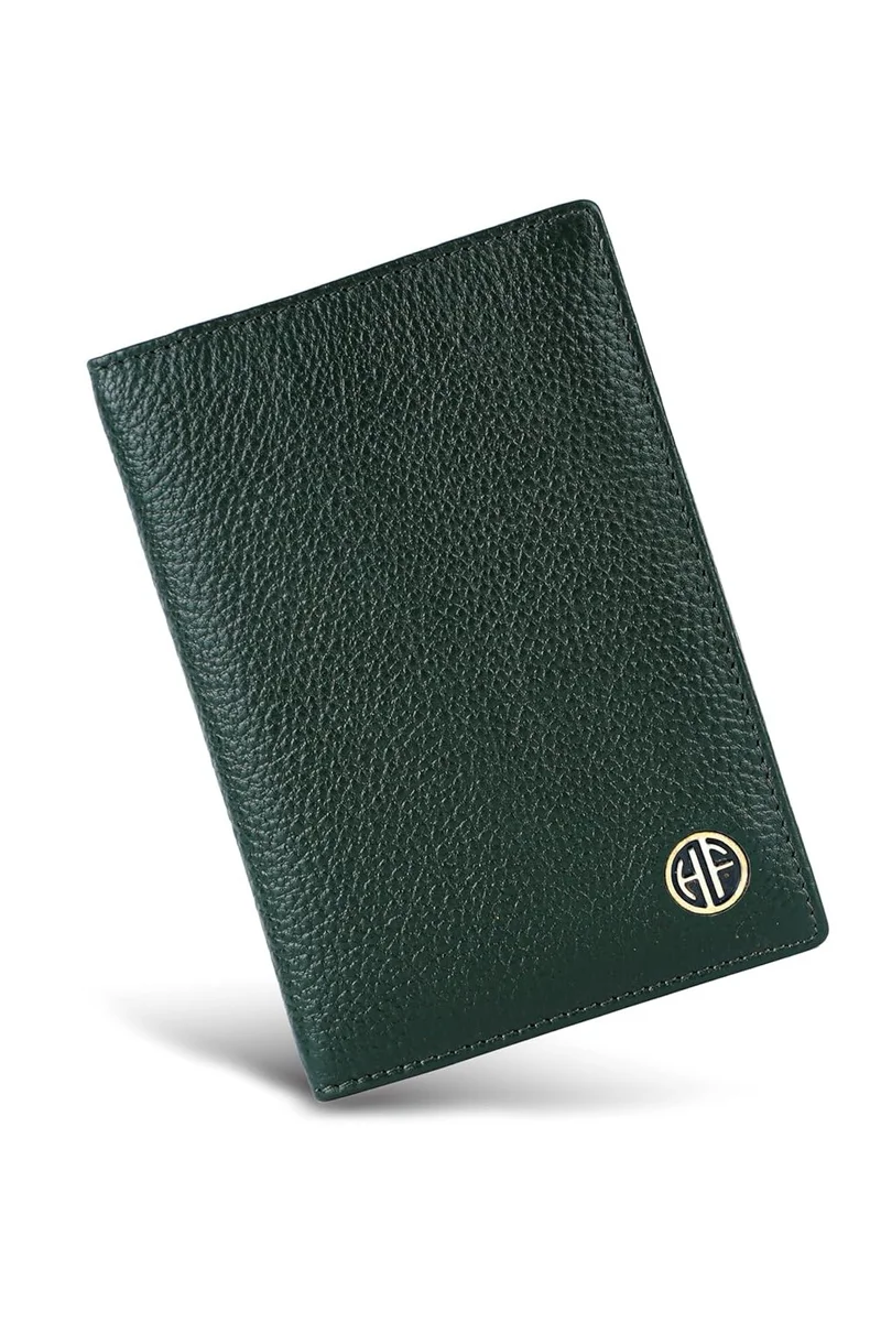 HAMMONDS FLYCATCHER Leather Passport Cover, Passport Holder for Men and Women - Travel Accessories Document Organizer, RFID Protected Passport Wallet with Card Slots for Trips - Green | XVN2