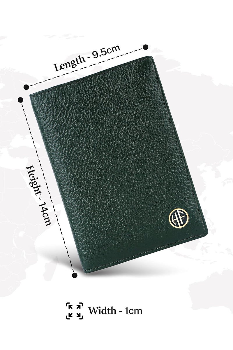 HAMMONDS FLYCATCHER Leather Passport Cover, Passport Holder for Men and Women - Travel Accessories Document Organizer, RFID Protected Passport Wallet with Card Slots for Trips - Green | XVN2 - Image 5