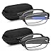 Success Eyewear Reading Glasses 2 Pair Fashion Folding Readers with Cases Unisex Glasses for Reading for Men and Women Set of Matte Grey With Blue Matte Black 175 - Image 1