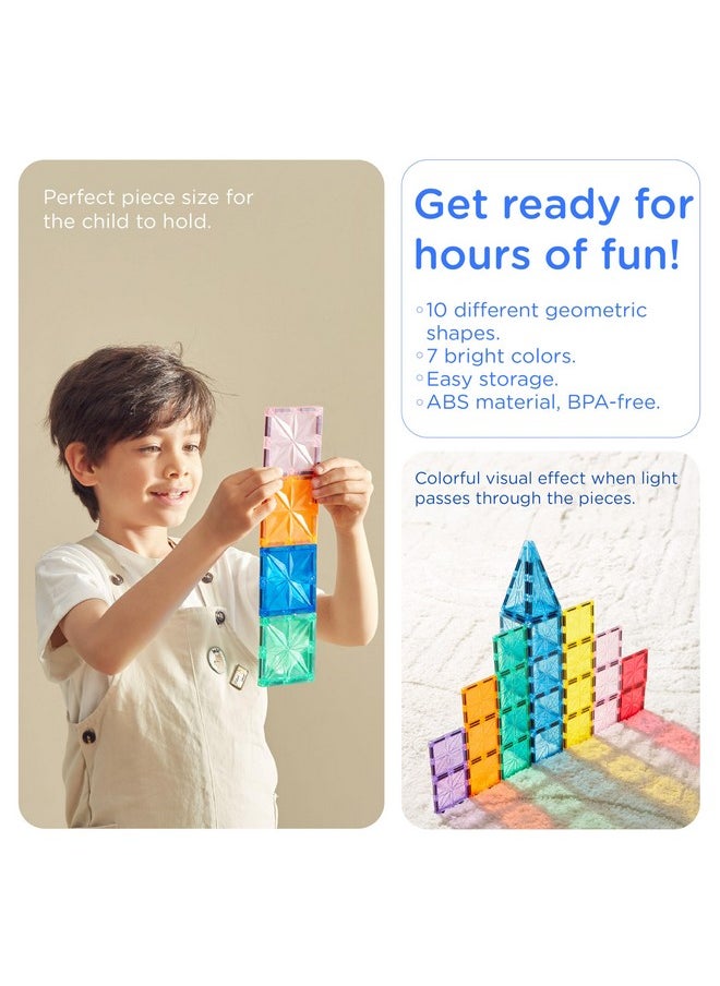 KUB KUB 121 Pcs Magnetic Tiles Creative Toys, 3D Building Magnet Blocks Set, STEM Educational Kids Gifts for Boys Girls Over 3 Years Old, Montessori Preschool Learning  - Image 3