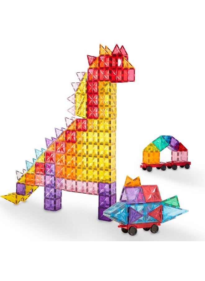 KUB KUB 121 Pcs Magnetic Tiles Creative Toys, 3D Building Magnet Blocks Set, STEM Educational Kids Gifts for Boys Girls Over 3 Years Old, Montessori Preschool Learning  - Image 1