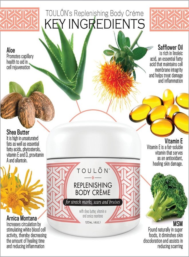 TOULON Bruise Cream with Arnica Montana, Shea Butter & Vitamin E: Repair Bruises, Stretch Marks Cream & Scars: 4 oz. For Women and Men - Image 4