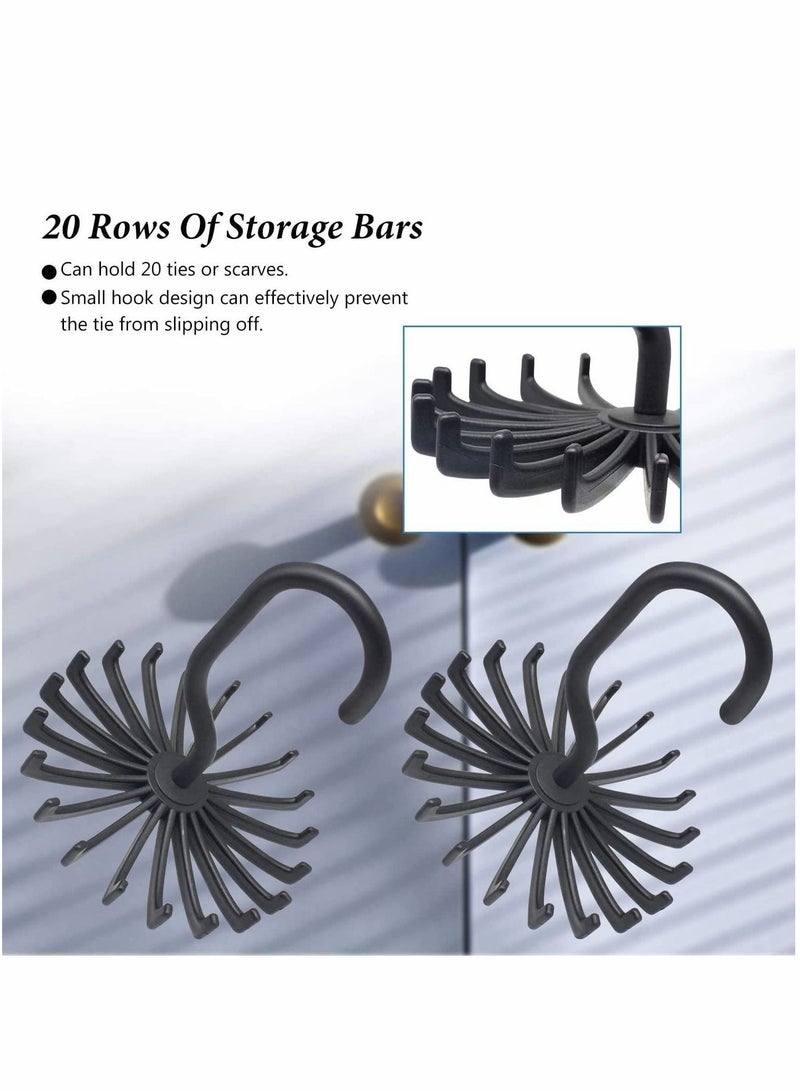 Y&D 2X Multifunction Non-slip 360 Degrees Rotating Scarf Tie Hanger Rack Organizer  - Image 2