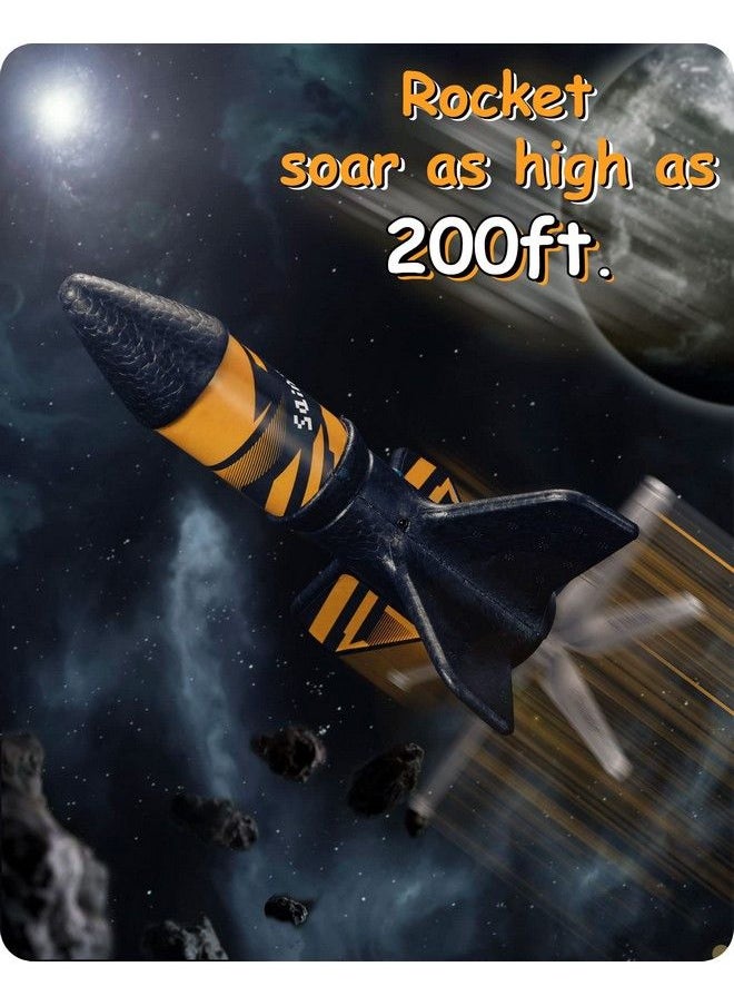SainSmart Jr. - Rocket Launcher For Kids Motorized Air Rocket Self Launching Outdoor Toy For Age 8 12 With Parachute Safely Land Launch Up To 200 Ft Black - Image 1