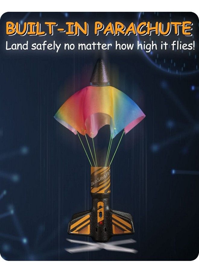 SainSmart Jr. - Rocket Launcher For Kids Motorized Air Rocket Self Launching Outdoor Toy For Age 8 12 With Parachute Safely Land Launch Up To 200 Ft Black - Image 1