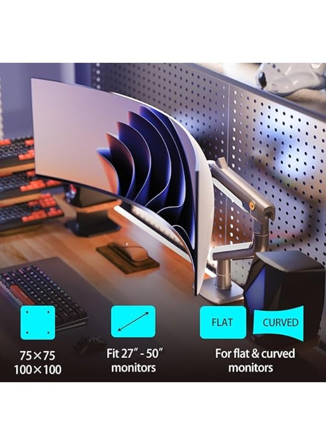 NB NORTH BAYOU NB Ergonomic Gaming Monitor Arm – Heavy Duty Adjustable Mount for 27'' to 50'' Flat, Ultrawide & Curved Screens – Supports up to 18 kg - Image 2