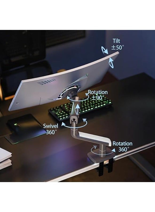 NB NORTH BAYOU NB Ergonomic Gaming Monitor Arm – Heavy Duty Adjustable Mount for 27'' to 50'' Flat, Ultrawide & Curved Screens – Supports up to 18 kg - Image 3