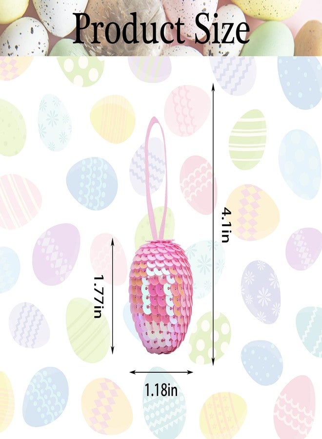 Wehhbtye 30PCS Easter Glitter Hanging Eggs - Colorful Sequin Easter Egg Ornaments, Shiny Spring Foam Hanging Egg Baubles Ornament for Easter Tree Christmas Home Party DIY Craft Decoration (Size S) - Image 2