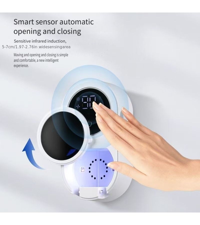 Intelligent Induction Sterilizing Toothbrush Holder UVC Deep Ultraviolet Automatic Cycle Purification Disinfection And Drying Punch Free Installation White - Image 5