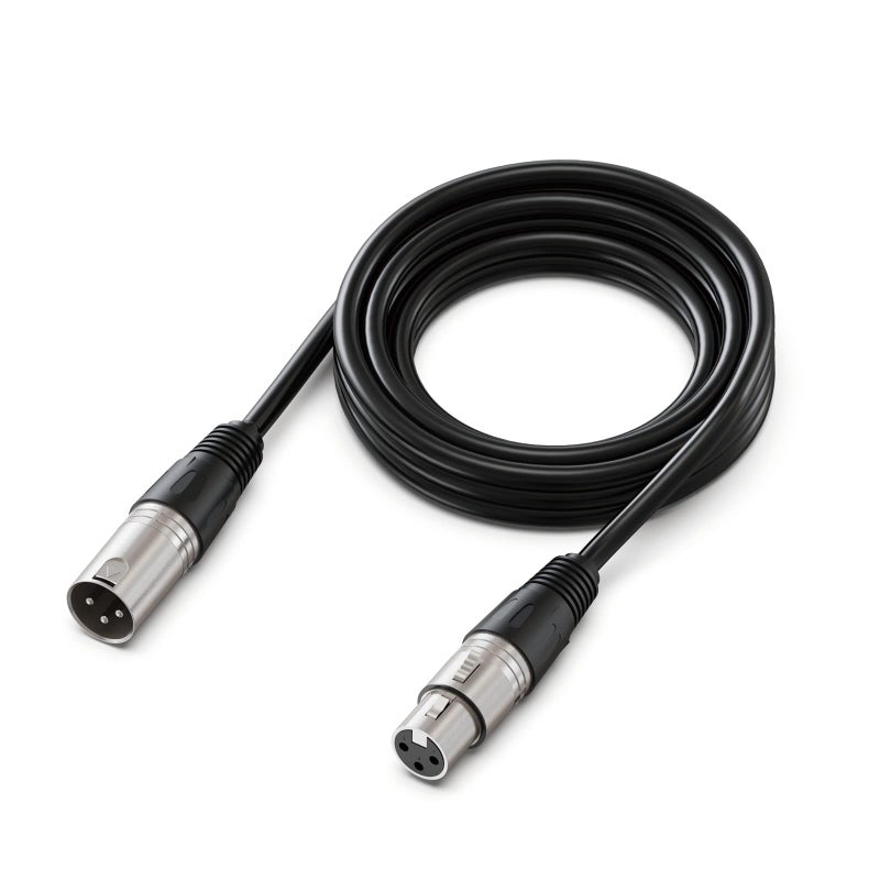 FIFINE كابل FIFINE XLR، كابل ميكروفون صوتي، كابل بطول 9.8 قدم مع 3 دبابيس متوازنة، كابل XLR ذكر إلى أنثى، متوافق مع ميكروفون XLR لتسجيل البودكاست والبث، أسود-L9 - Image 1