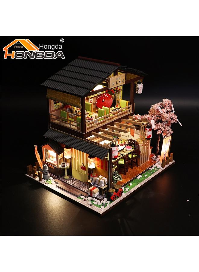 Bluejw Hongda Japanese Style Heyi Cottage Handmade Model Diy Japanese Style Cottage Gibto Sushi Creative Birthday Gift - Image 5