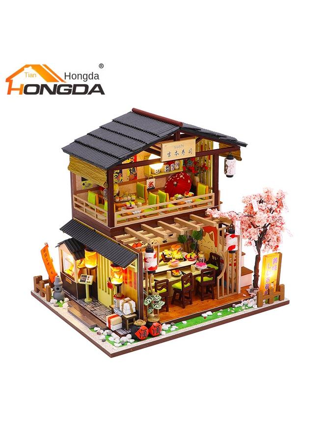 Bluejw Hongda Japanese Style Heyi Cottage Handmade Model Diy Japanese Style Cottage Gibto Sushi Creative Birthday Gift - Image 2