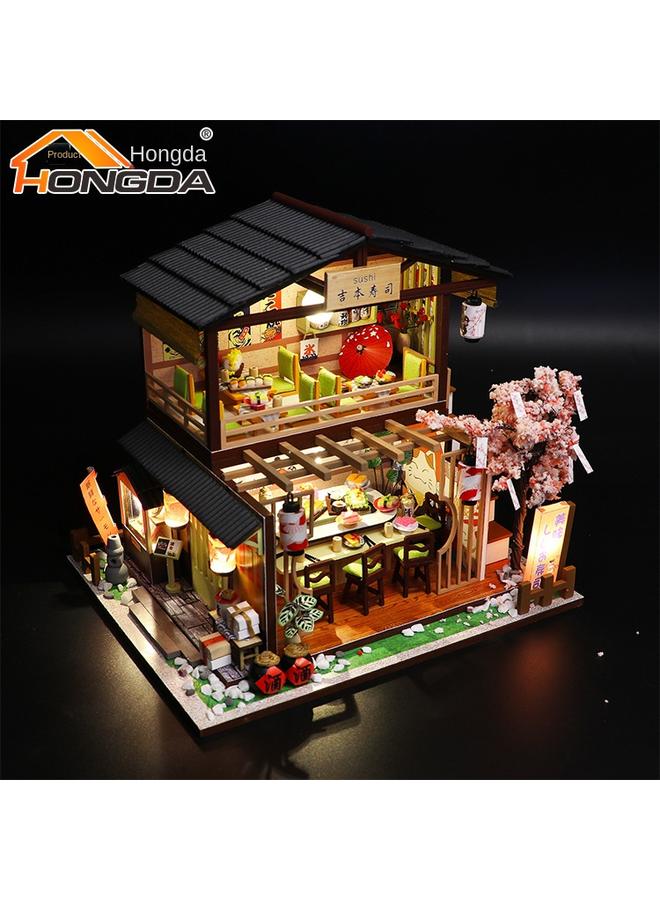 Bluejw Hongda Japanese Style Heyi Cottage Handmade Model Diy Japanese Style Cottage Gibto Sushi Creative Birthday Gift - Image 3