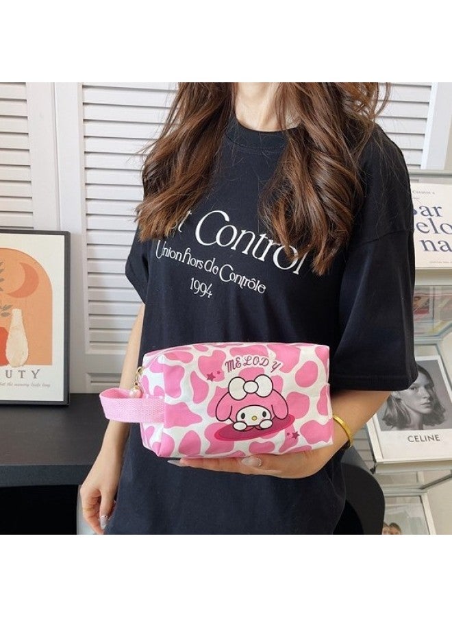 Cloth Cosmetic Bag Cartoon Bag Student Pen Bag Stationery Storage Bag Bubble Mate Canvas Bag-Color:Rabbit  - Image 2