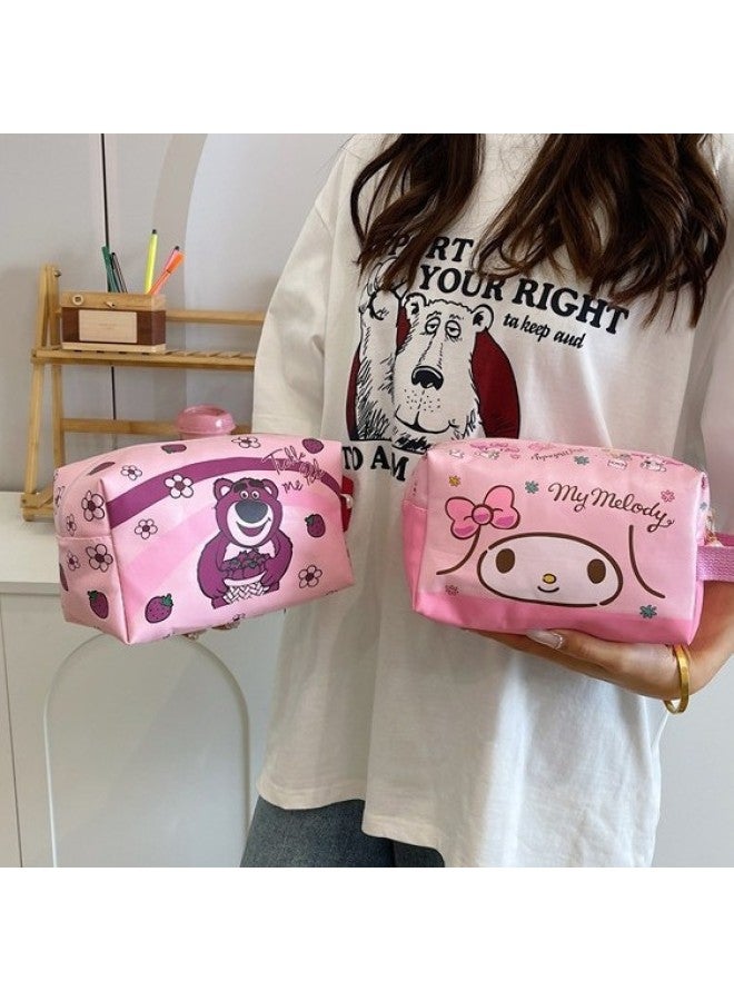 Cloth Cosmetic Bag Cartoon Bag Student Pen Bag Stationery Storage Bag Bubble Mate Canvas Bag-Color:Rabbit  - Image 3