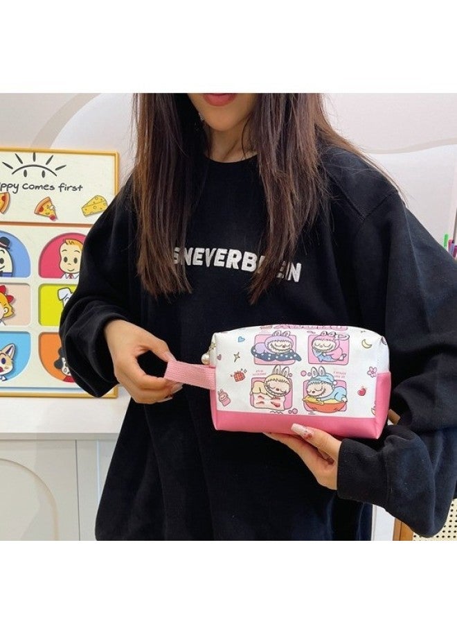 Cloth Cosmetic Bag Cartoon Bag Student Pen Bag Stationery Storage Bag Bubble Mate Canvas Bag-Color:Rabbit  - Image 1