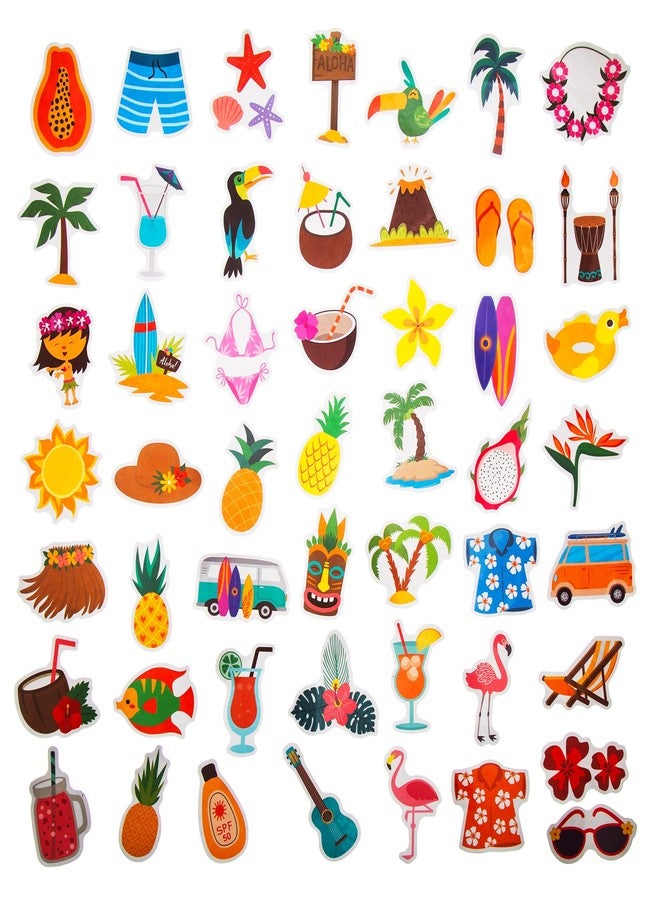 Cleverplay 100 Pack Hawaiian Stickers, Luau Tropical Summer Party Favors, Birthday Decorations Gifts - Image 2