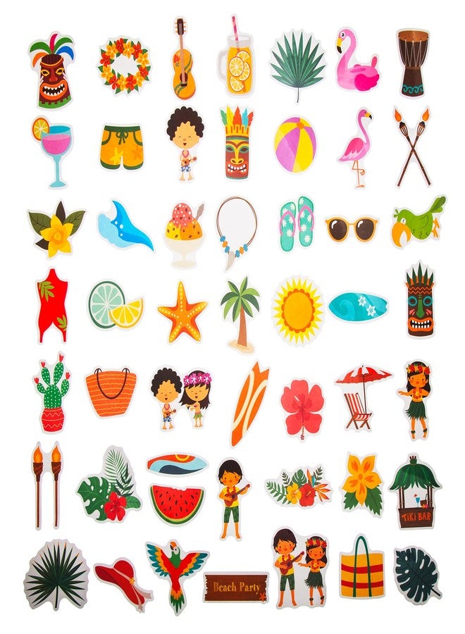 Cleverplay 100 Pack Hawaiian Stickers, Luau Tropical Summer Party Favors, Birthday Decorations Gifts - Image 3