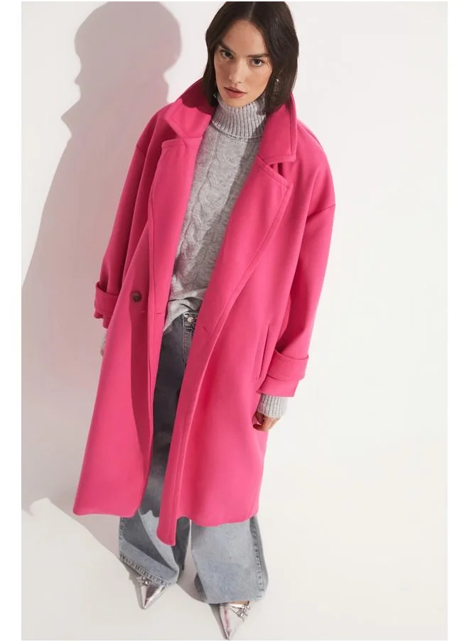 JUNE June Oversize Double Breasted Coat Pink