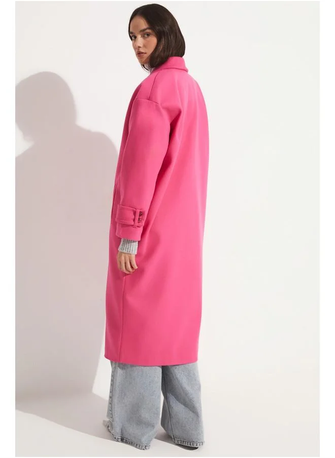 JUNE June Oversize Double Breasted Coat Pink