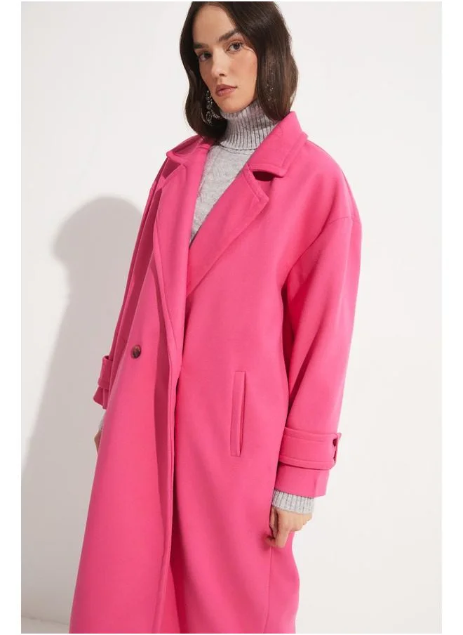JUNE June Oversize Double Breasted Coat Pink