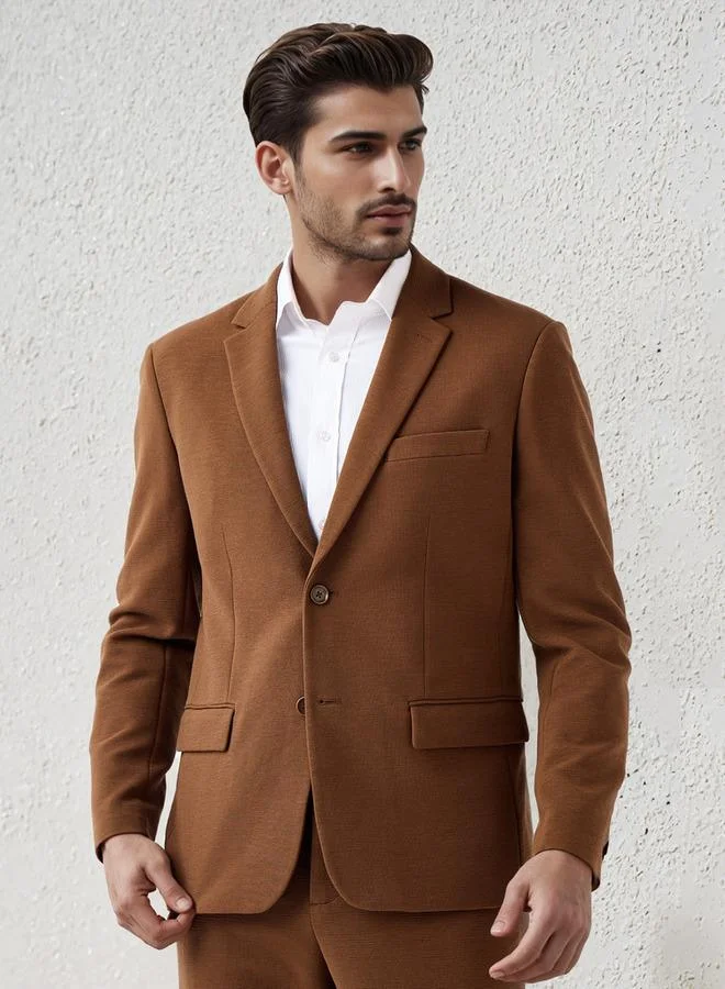Iconic Men Regular Fit Textured Blazer