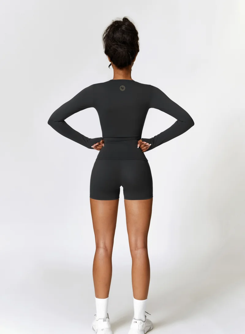 KAWN.YOGA Licorice Black Womens Long Sleeve Shirt for Women | Best Price UAE