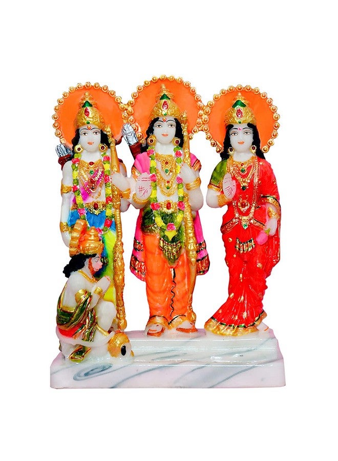 FABZONE Marble Dust Lord Ram Darbar|God Ram,Laxman,Sita & Hanuman Darbar, Multicolor, 10 Inches, 1 Piece - Image 1