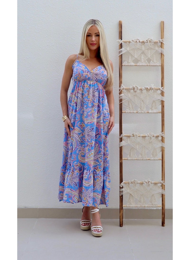 Scarlett Paisley Maxi - Blue