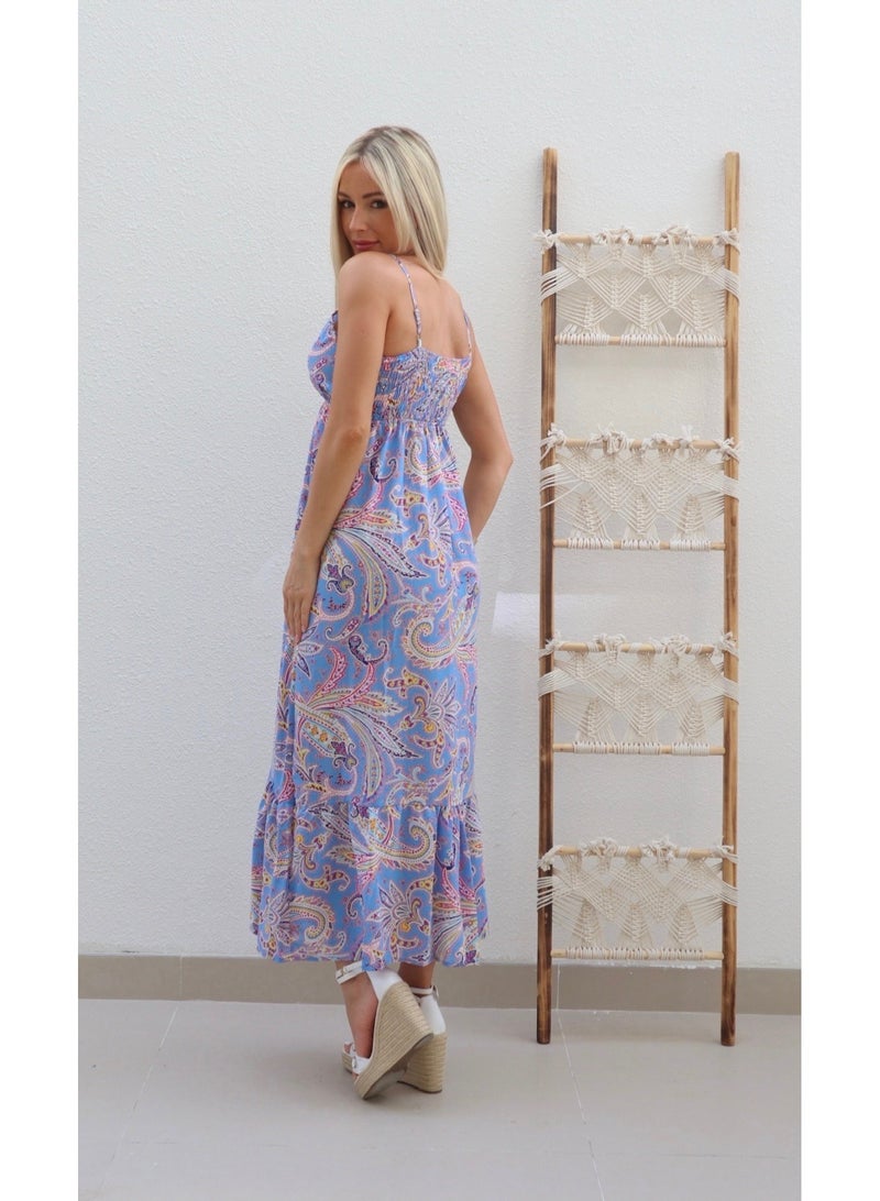 Scarlett Paisley Maxi - Blue