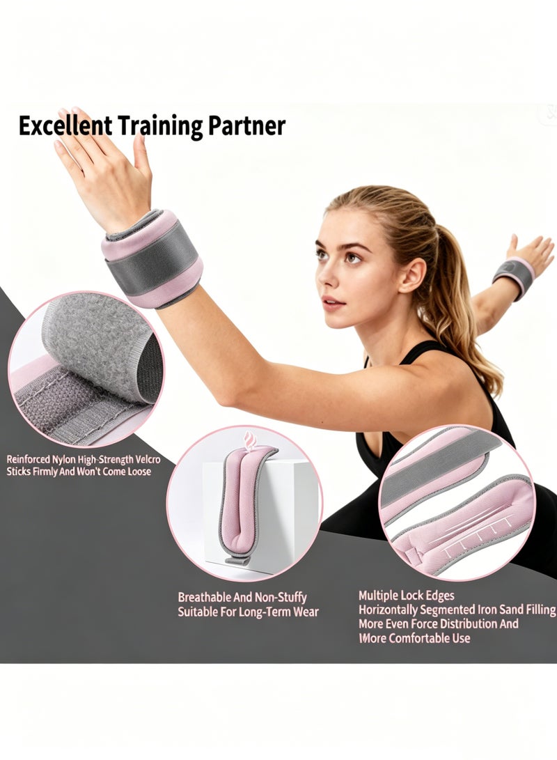 oldlaiben 2Pcs Ankle Weights Leg Arm Weights Wrist Weights with Adjustable Strap Wearable Ankle Weights Strength for Jogging, Running, Walking, Fitness, Gym Workout-2KG Pair (Grey) - Image 4