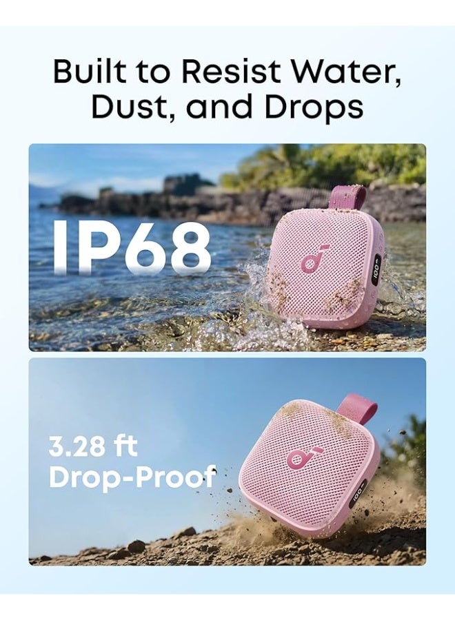 Soundcore Boom Go 3i Portable Bluetooth Speaker by Anker, 24H Playtime, 15W Punchy Sound, Emergency Power Bank, Powerful BassUp 2.0, Bluetooth 6.0, IP68 Waterproof for Hiking/Cycling/Camping (Pink) - Image 5