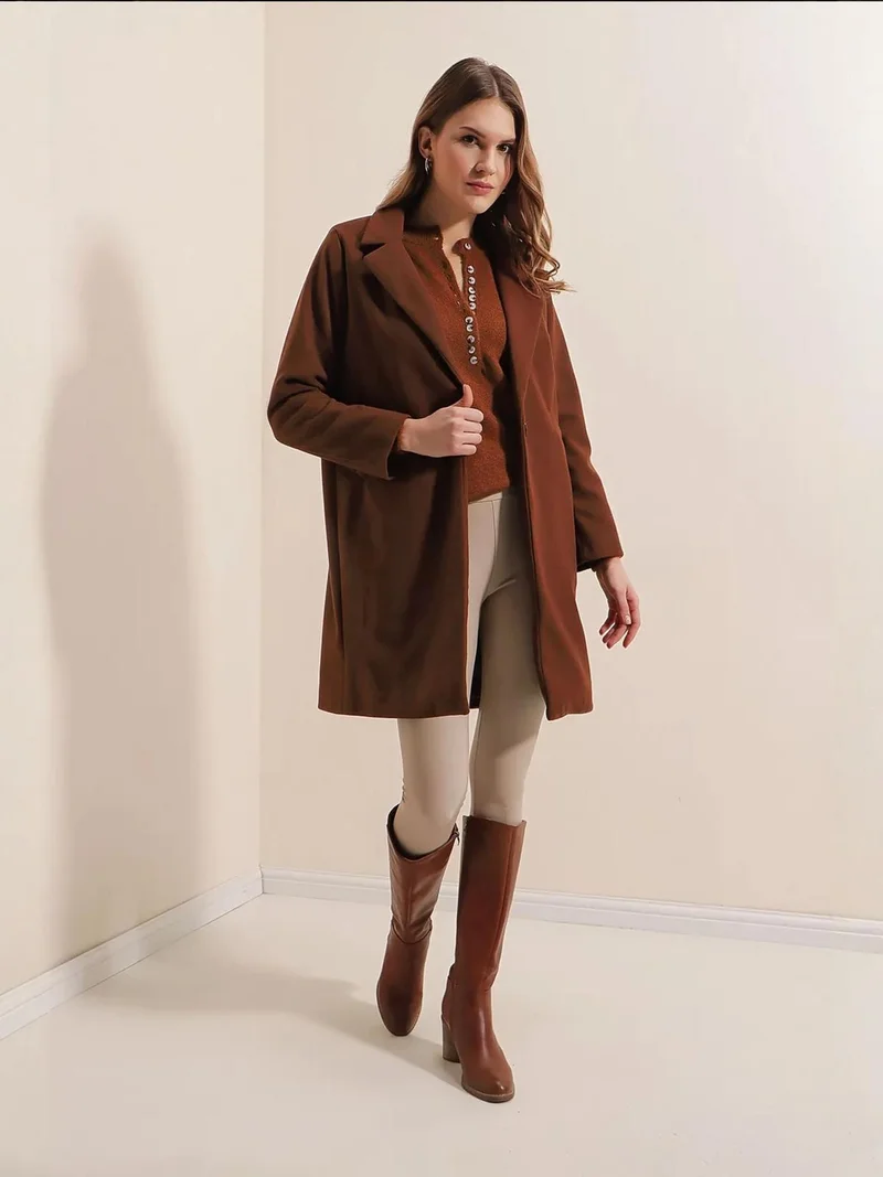 BIG DART BDART Buttoned Long Coat with Pockets